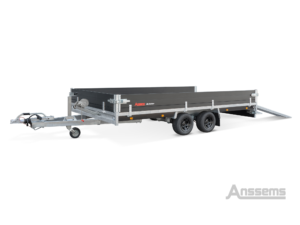 Anssems ASX 3000 plateauwagen tandemasser geremd L.405 x Br.203cm Go-Getter